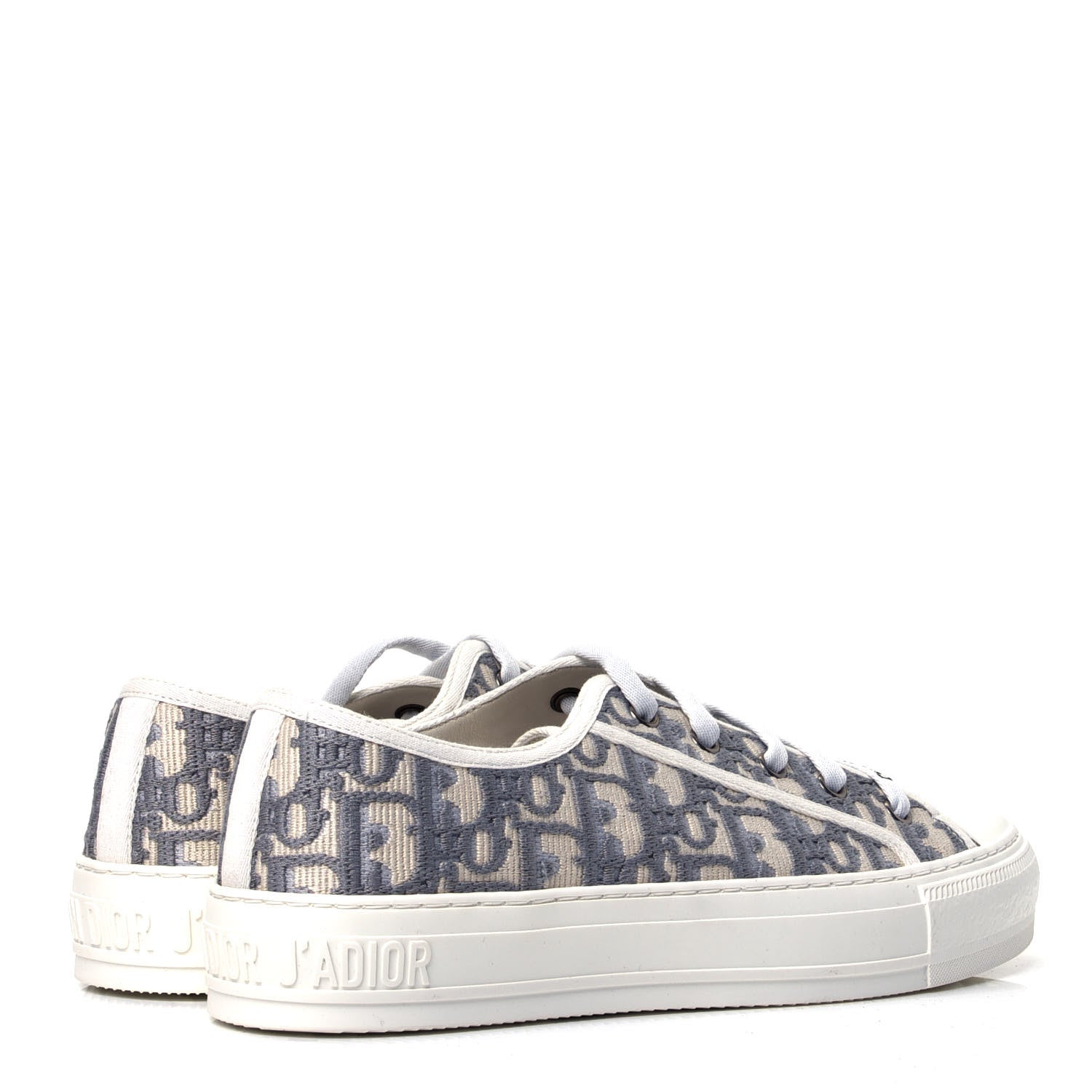 Christian Dior Canvas Oblique Walk'N'Dior Low Top Sneakers 38 Grey Stone 3 of 6