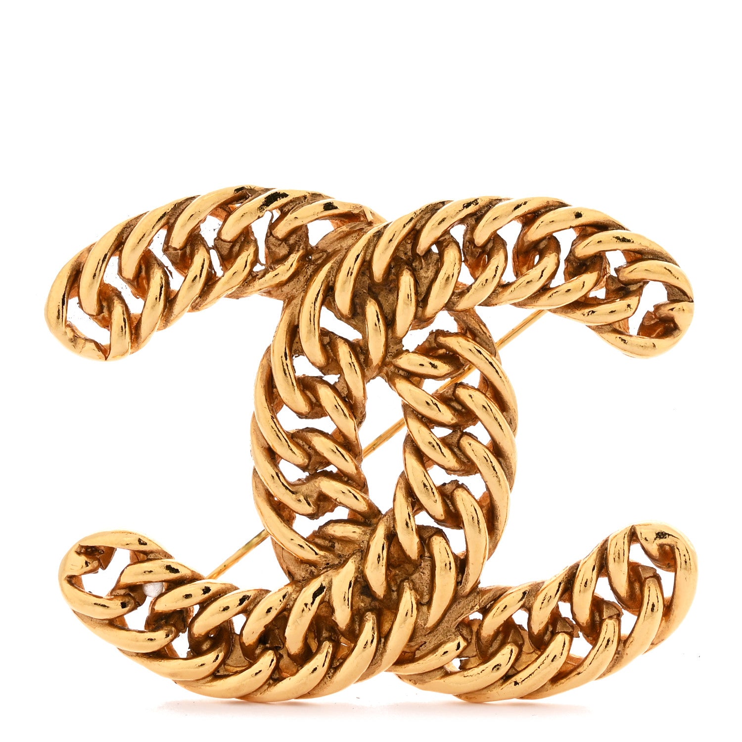 Chanel Metal Chain CC Brooch Gold 1 of 3