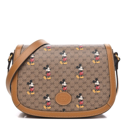 Gucci X DISNEY Mini Vintage GG Supreme Monogram Mickey Mouse Small Flap Messenger Bag Beige Vintage Sun Oil 1 of 11