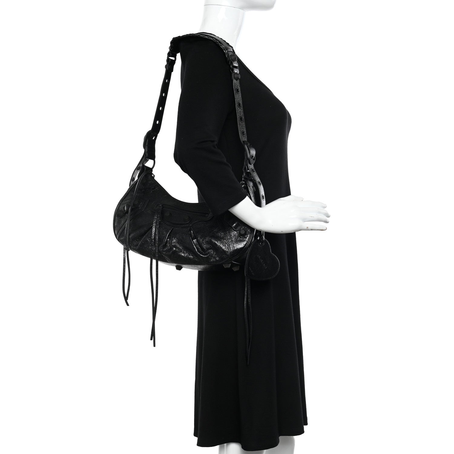 Balenciaga Agneau Arena Monochrome Small Le Cagole Shoulder Bag Black 2 of 9
