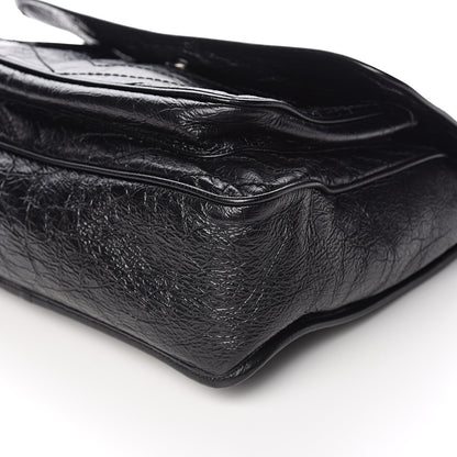 Saint Laurent Crinkled Calfskin Matelasse Monogram Large Niki Chain Satchel Black 9 of 10