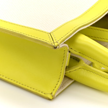 Celine Canvas Calfskin Mini Vertical Cabas Neon Yellow 13 of 14
