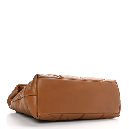 Saint Laurent Lambskin Quilted Medium Loulou Puffer Monogram Chain Satchel Miel Dark 4 of 9