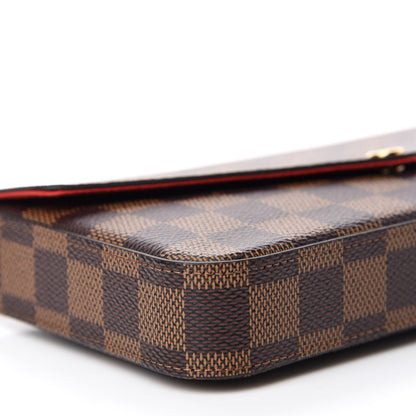 Louis Vuitton Damier Ebene Pochette Felicie Chain Wallet 6 of 10