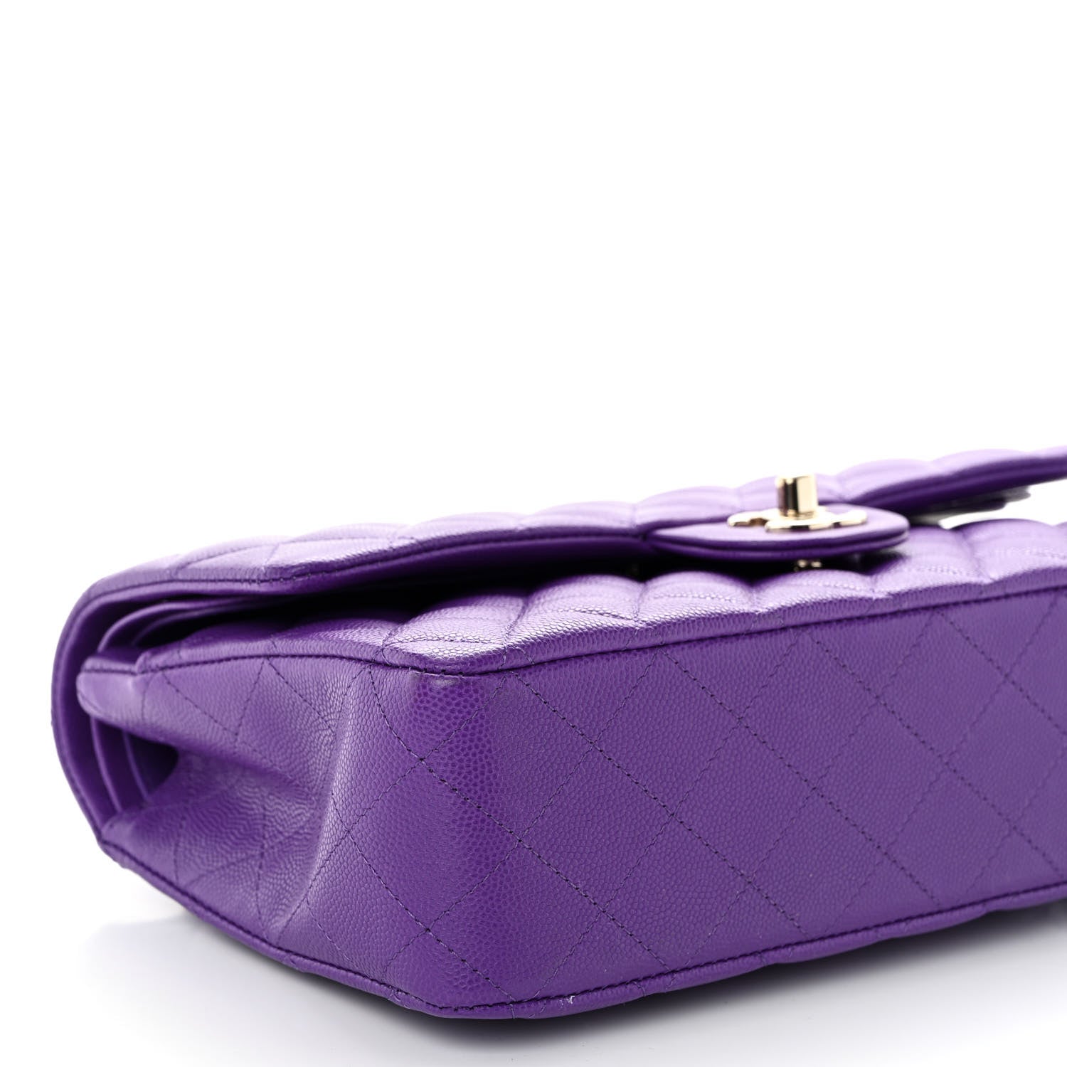 Chanel Caviar Quilted Medium Double Flap Purple 9 of 11