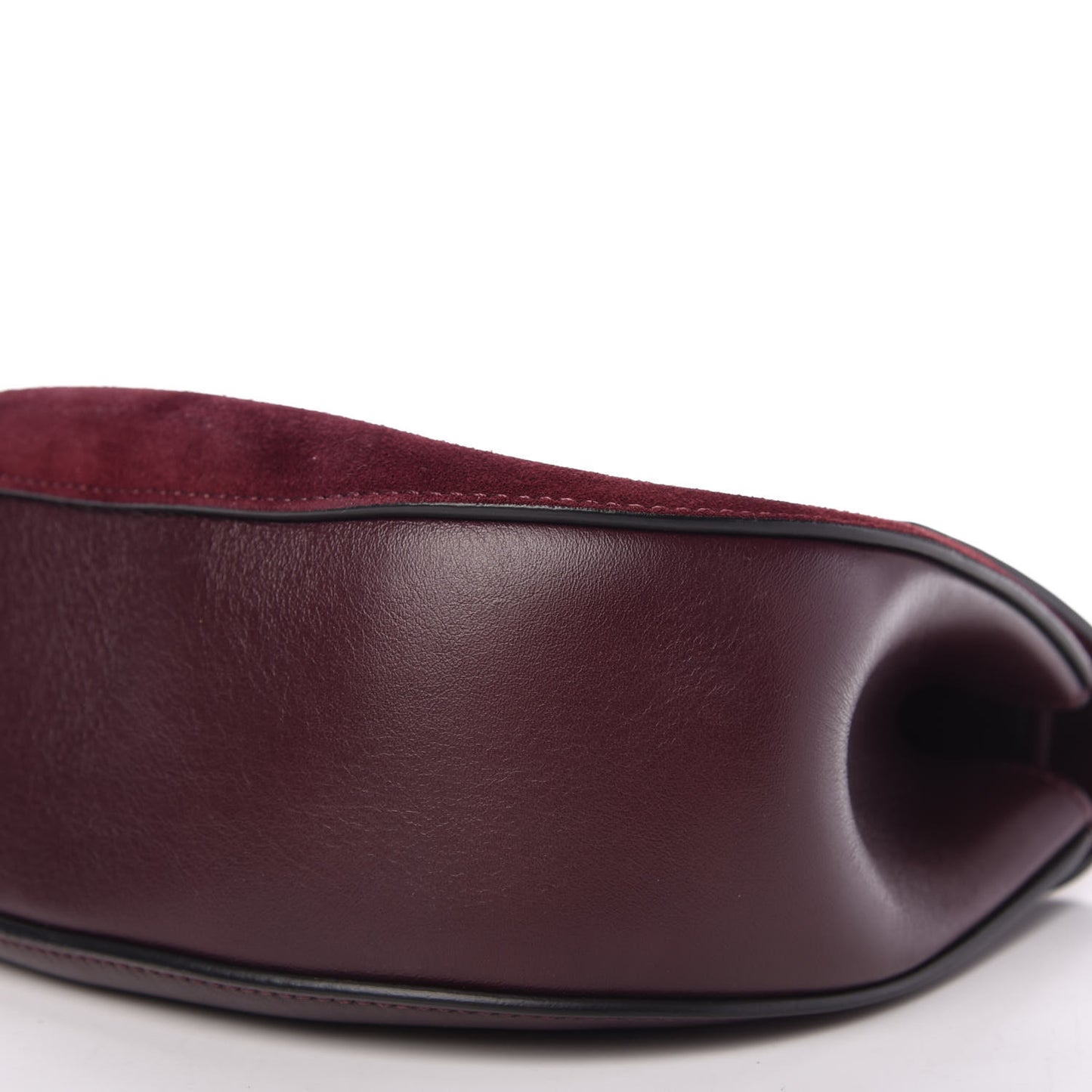 Suede Smooth Calfskin Drew Shoulder Bag Dark Purple