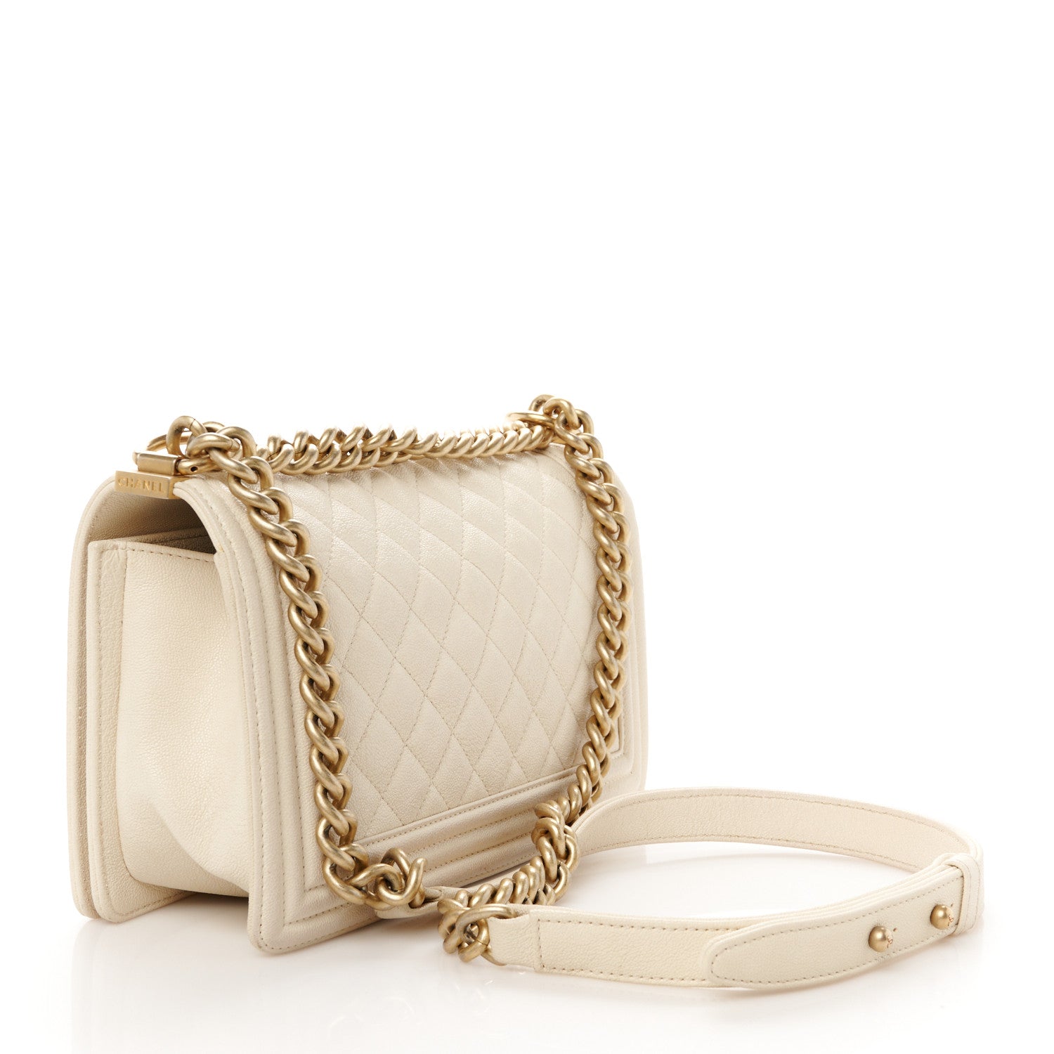 Chanel Caviar Quilted Medium Boy Flap White 3 of 11