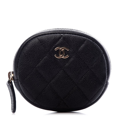 Chanel Caviar Quilted Zip Around Classic Coin Purse Black 1 of 7