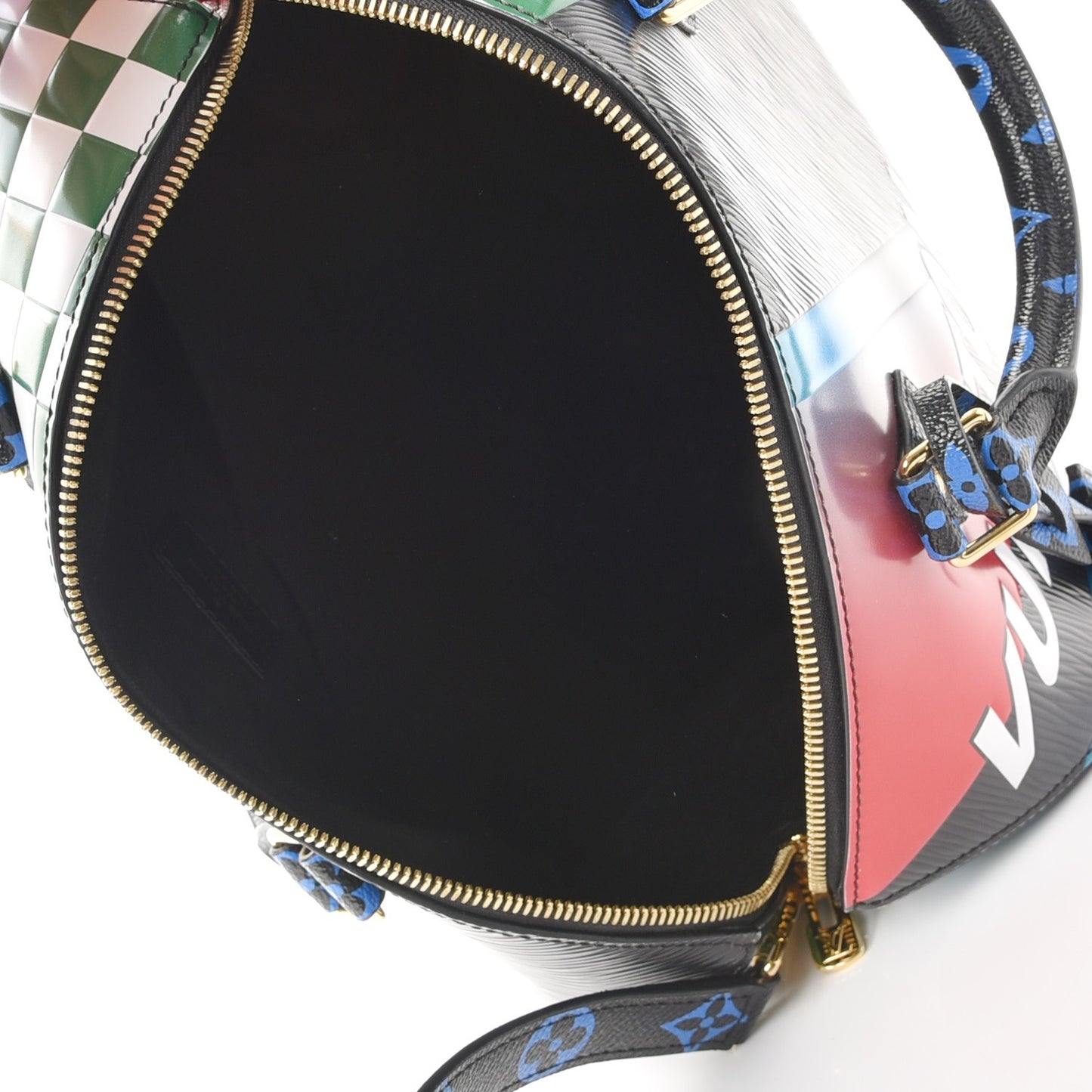 Epi Colored Monogram Damier Race Speedy Bandouliere 30 Black Rouge