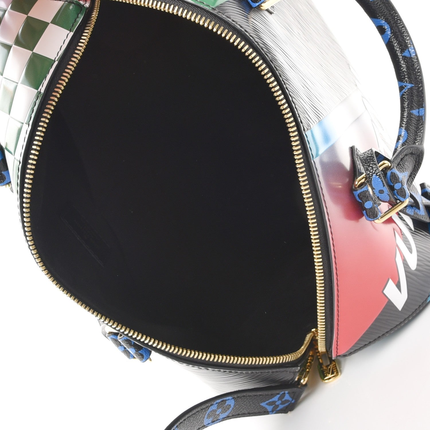 Louis Vuitton Epi Colored Monogram Damier Race Speedy Bandouliere 30 Black Rouge 6 of 11
