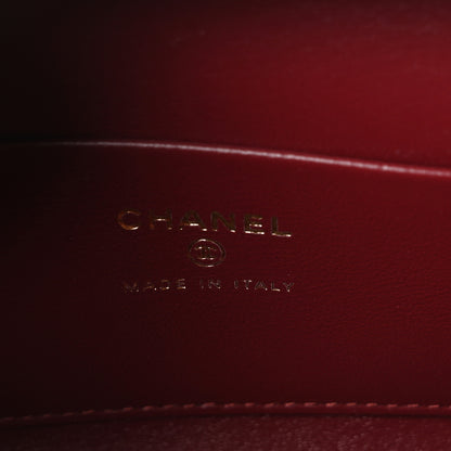 Chanel Calfskin Crocodile Embossed Pretty CC Clutch With Strap Burgundy 6 of 11