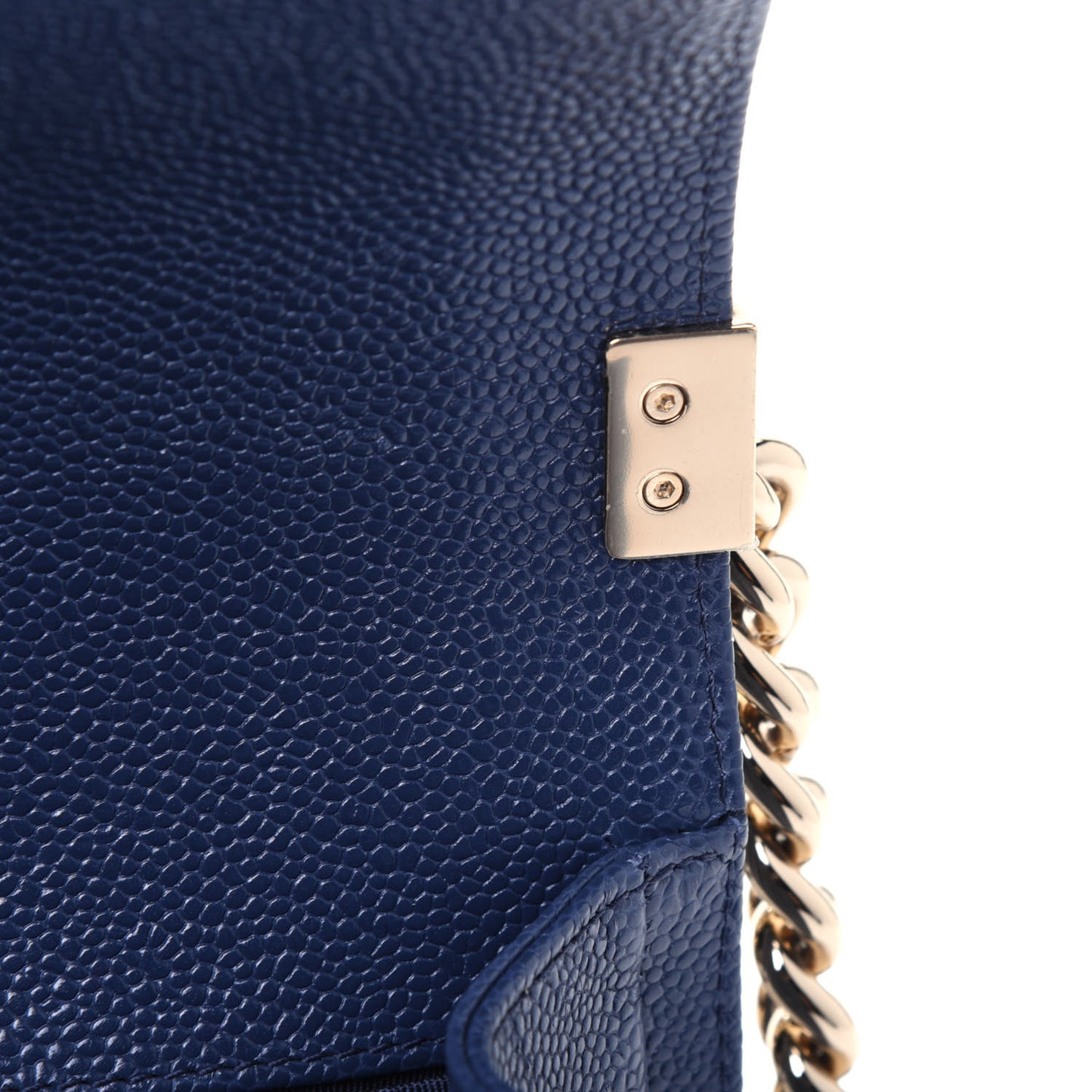 Caviar Quilted Medium Boy Flap Blue