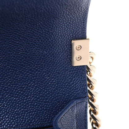 Chanel Caviar Quilted Medium Boy Flap Blue 8 of 14