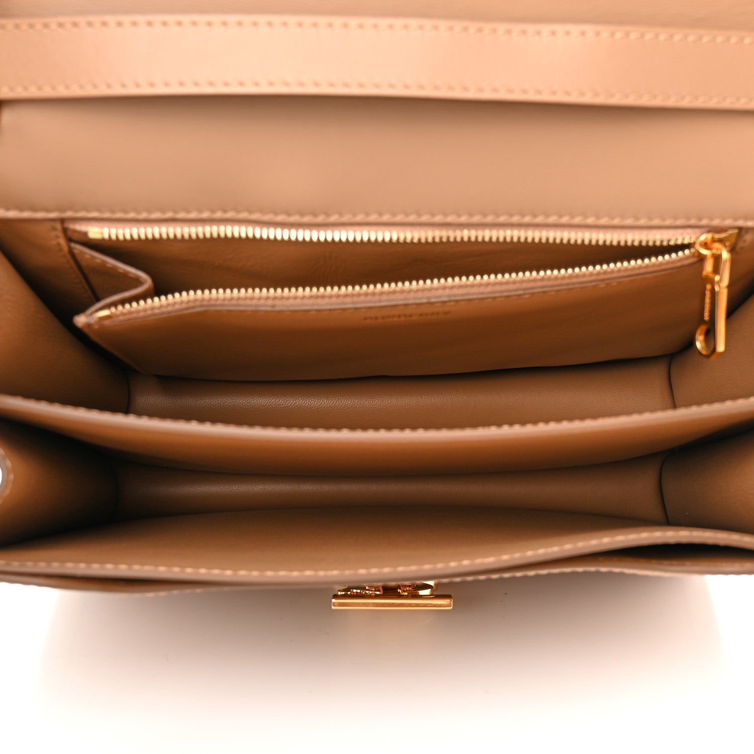 Burberry Calfskin Monogram Embossed Medium TB Bag Light Camel 5 of 10