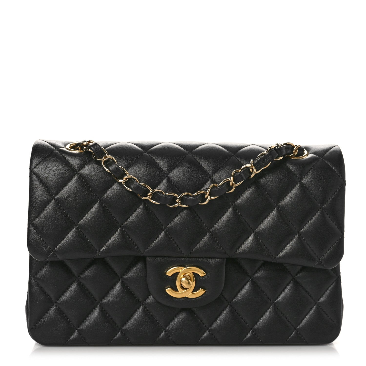 Chanel Lambskin Quilted Small Double Flap Black 1 of 9