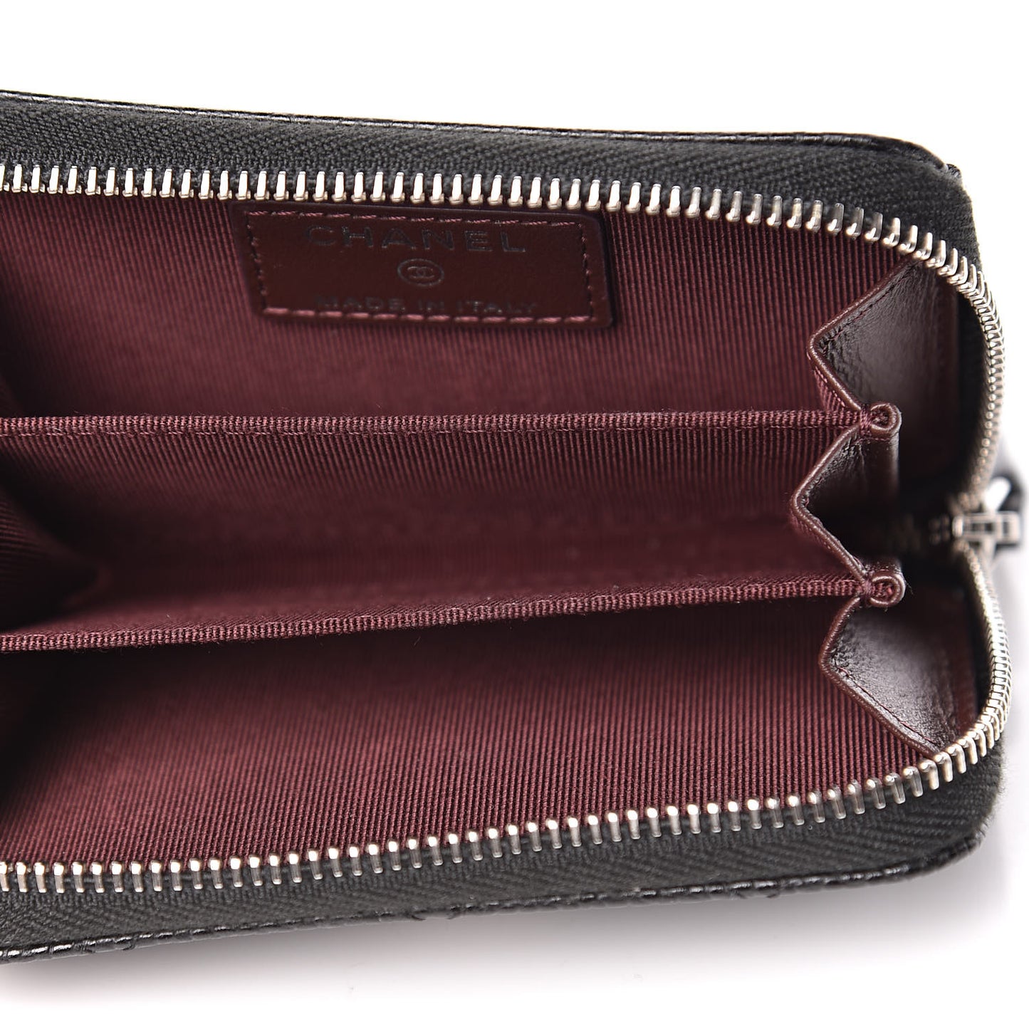 Caviar Quilted Zip Coin Purse Black