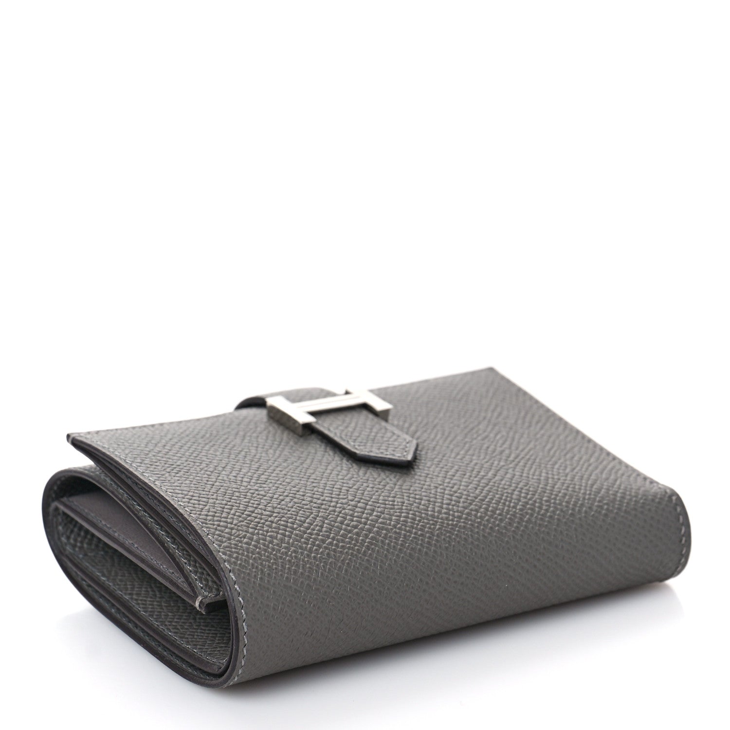 Hermes Epsom Tri-Fold Compact Bearn Wallet Gris Meyer 4 of 9