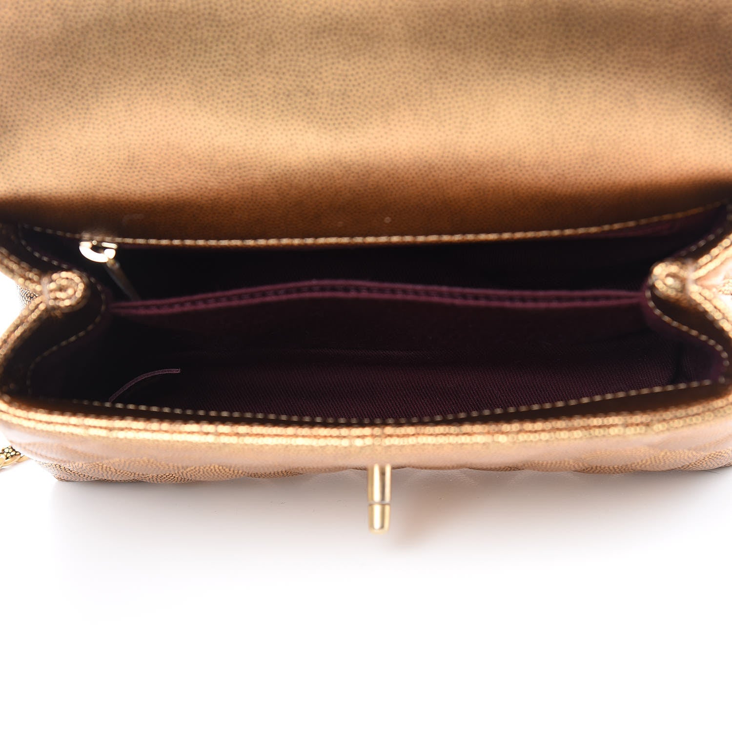 Chanel Metallic Caviar Quilted Mini Coco Handle Flap Gold 5 of 10