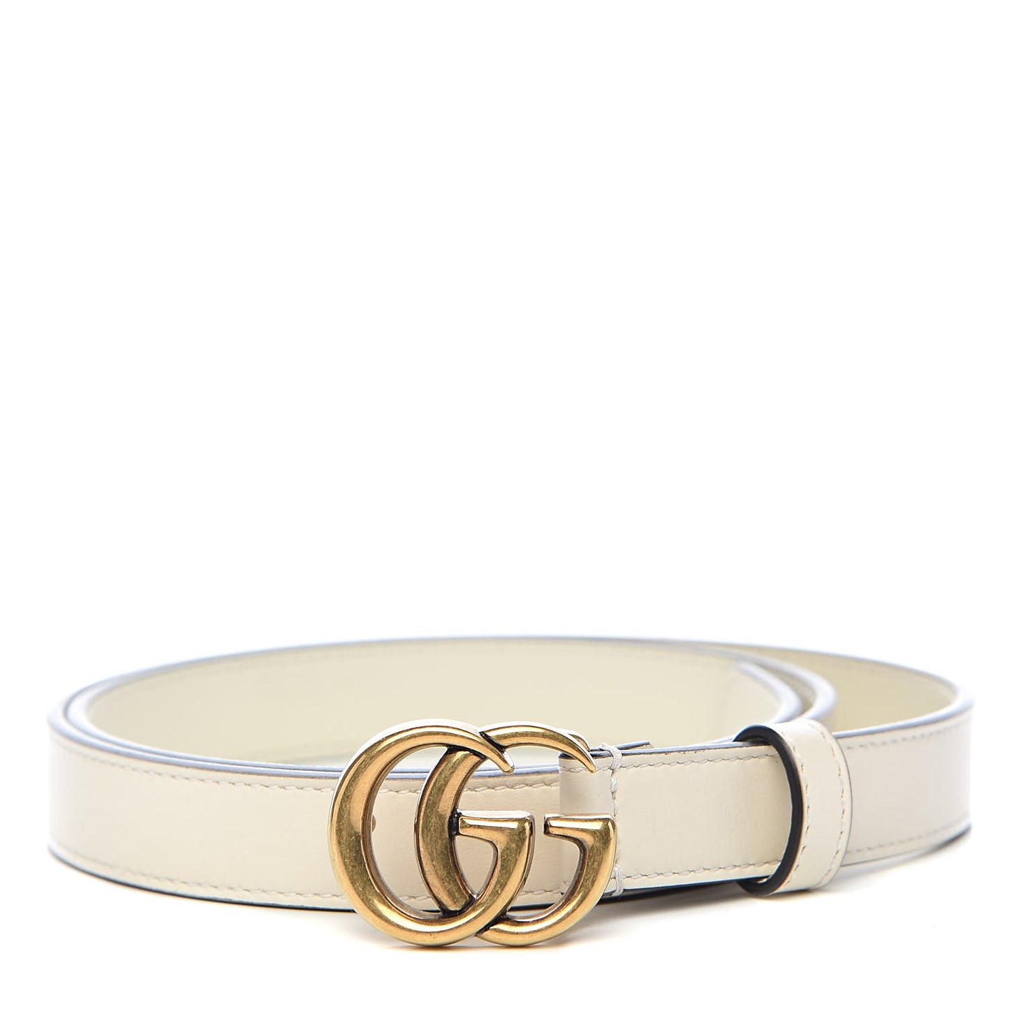 Calfskin Double G 20mm Belt 80 32 Mystic White