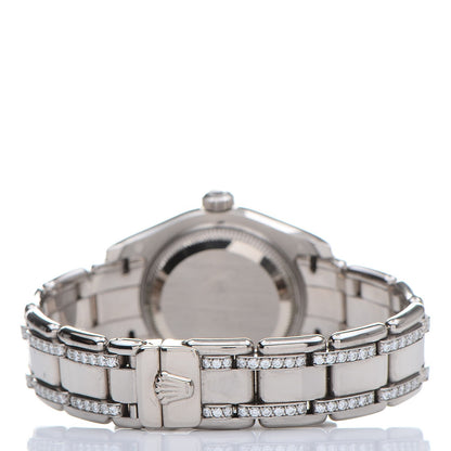 Rolex 18K White Gold Diamond Mother of Pearl 29mm Pearlmaster Datejust Watch 80299 4 of 8