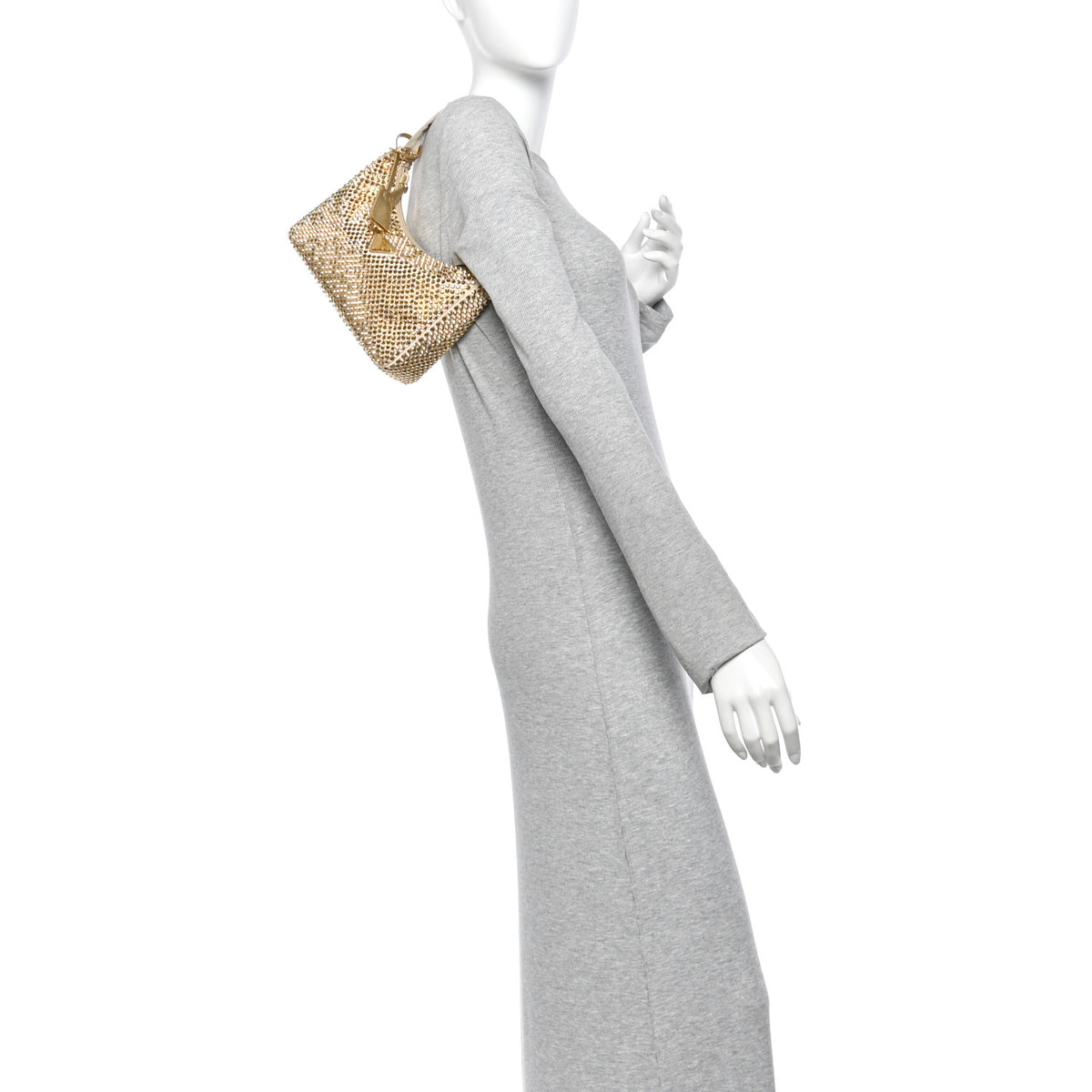 Prada Satin Crystal Mini Re-Edition 2000 Bag Platino 2 of 9