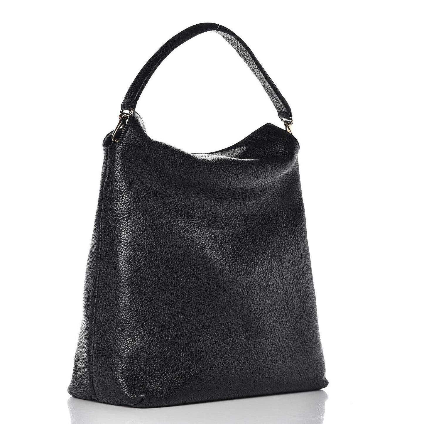 Grainy Calfskin Medium Cale Hobo Black