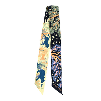 Hermes Silk Sous Le Charme D Orphee Twilly Bleu Black Jaune Soufre 2 of 4