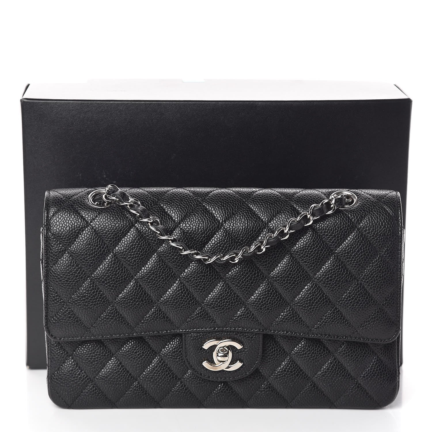 Chanel Caviar Quilted Medium Double Flap Black 11 of 11