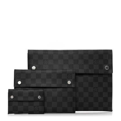 Louis Vuitton Damier Graphite Alpha Triple Pochette 1 of 10