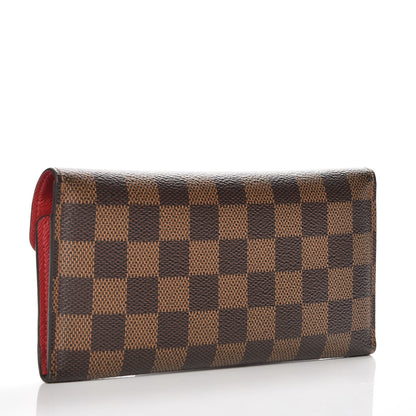 Louis Vuitton Damier Ebene Josephine Wallet Red 3 of 9