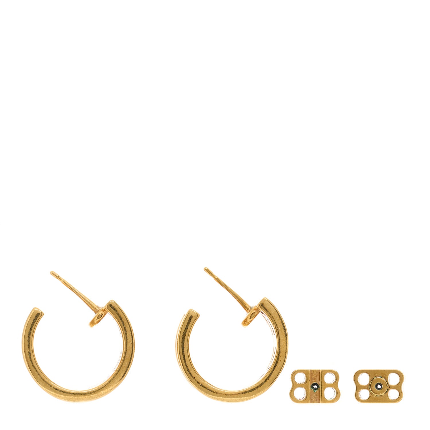 Balenciaga Metal BB Logo Hoop Earrings Gold 4 of 5
