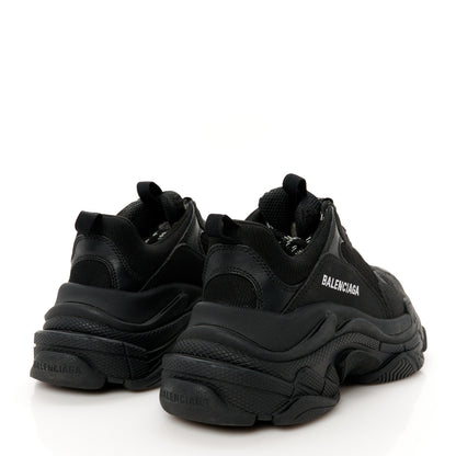 Balenciaga Fabric Mesh Womens Triple S Sneakers 37 Black 5 of 9