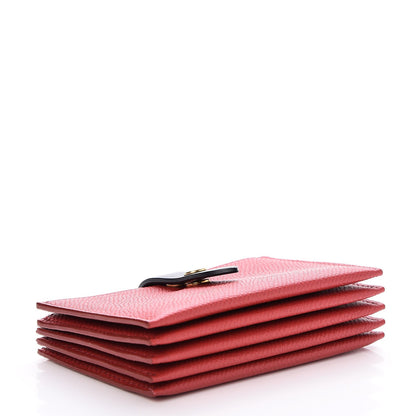 Celine Grained Calfskin Strap Accordion Cardholder Coquelicot 4 of 8