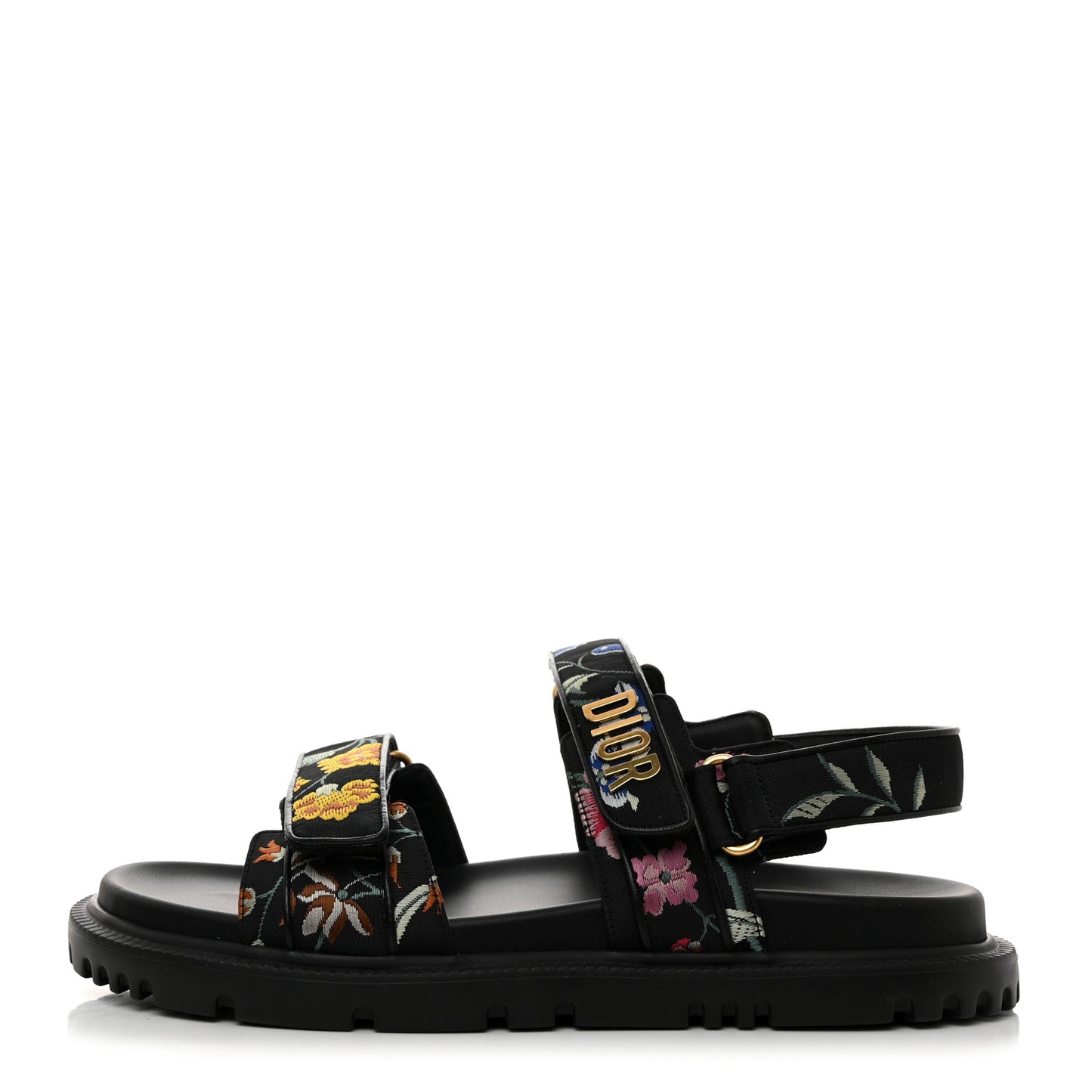 Technical Fabric Petites Fleurs Print Dioract Sandals 40 Black Multicolor
