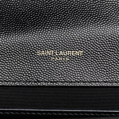 Saint Laurent Grain De Poudre Matelasse Chevron Medium Monogram Satchel Black 7 of 10
