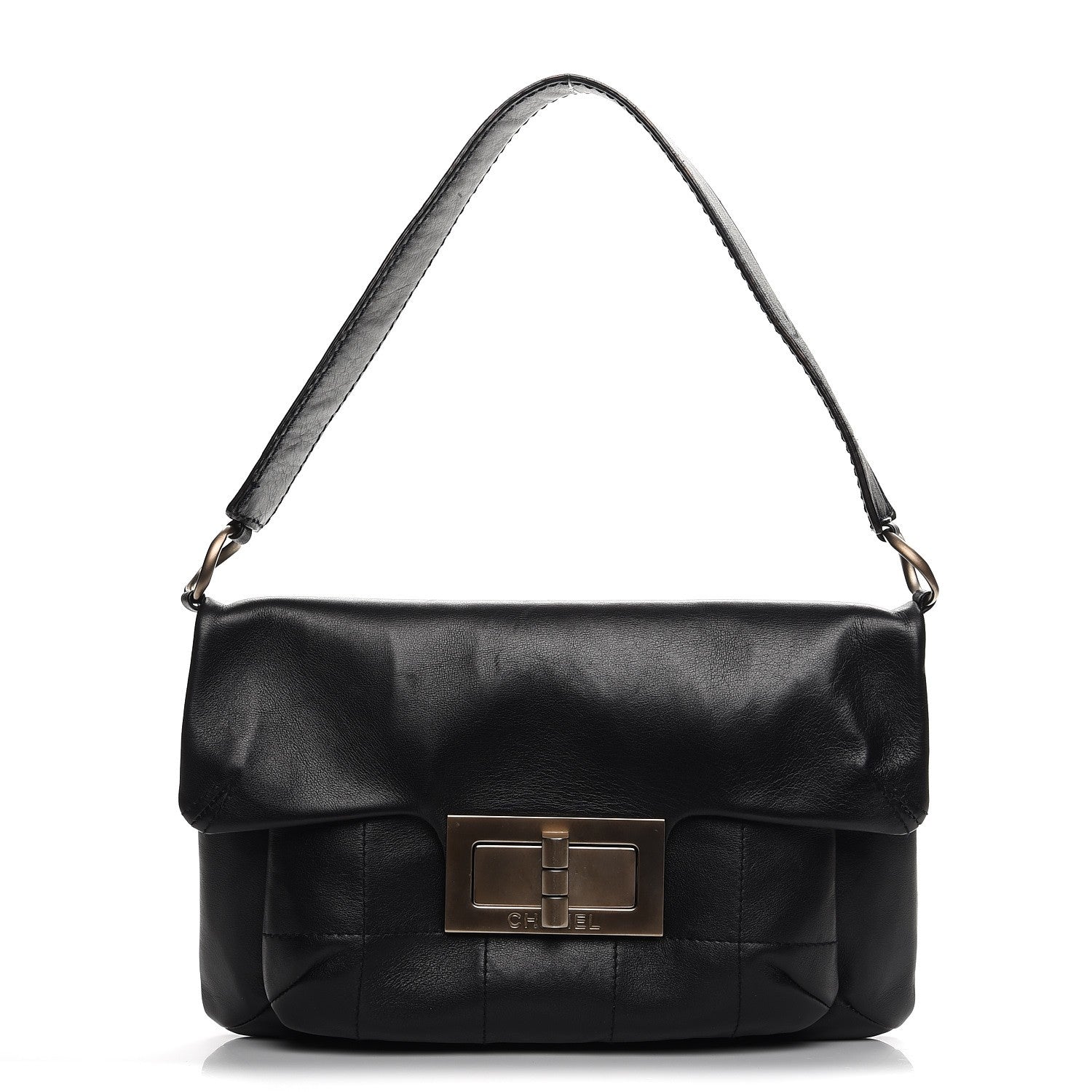 Chanel Calfskin Square Stitched Mademoiselle Shoulder Bag Black 1 of 11
