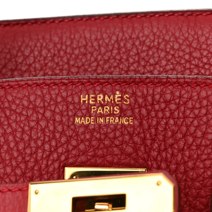 Hermes Taurillon Clemence Birkin 35 Rouge Vif 6 of 10