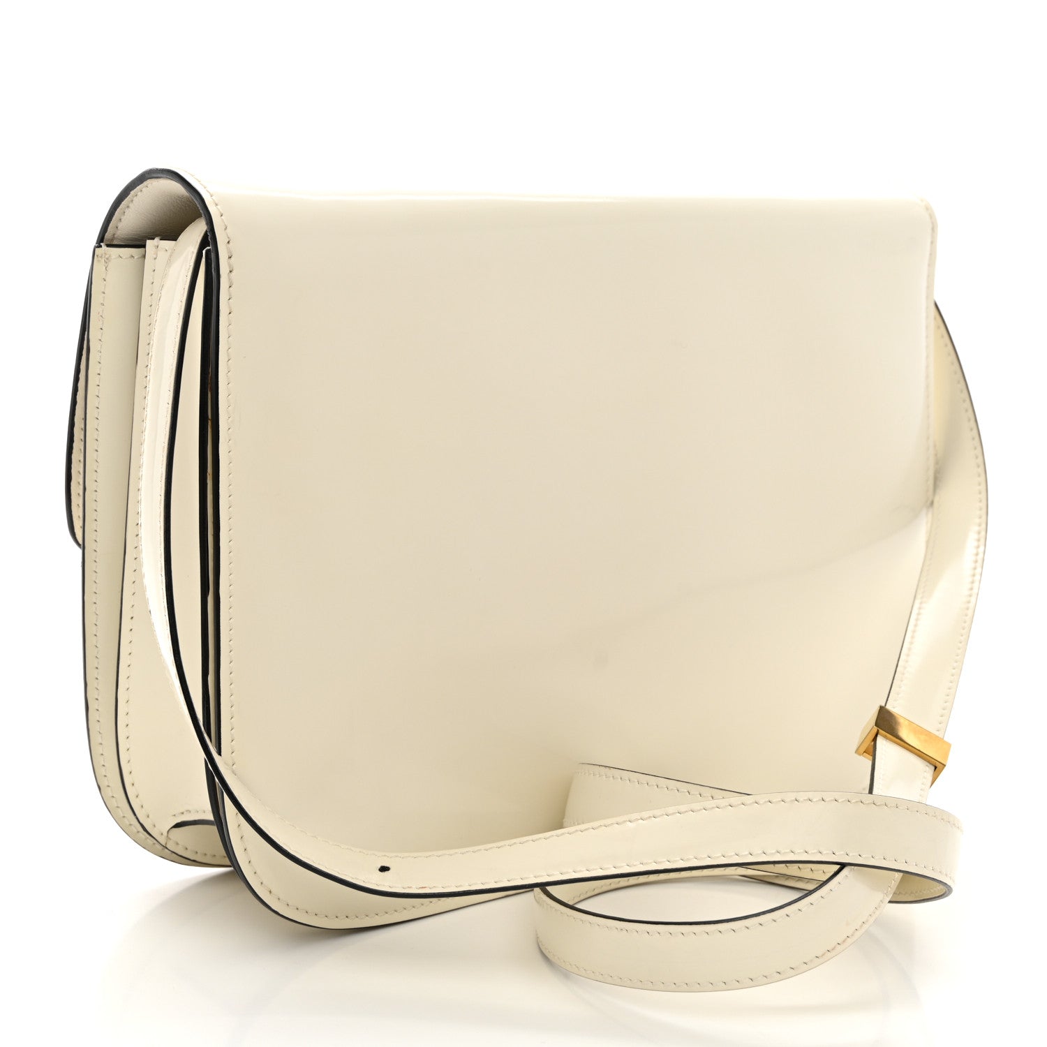 Celine Spazzolato Calfskin Medium Classic Box Flap Bag White 3 of 17