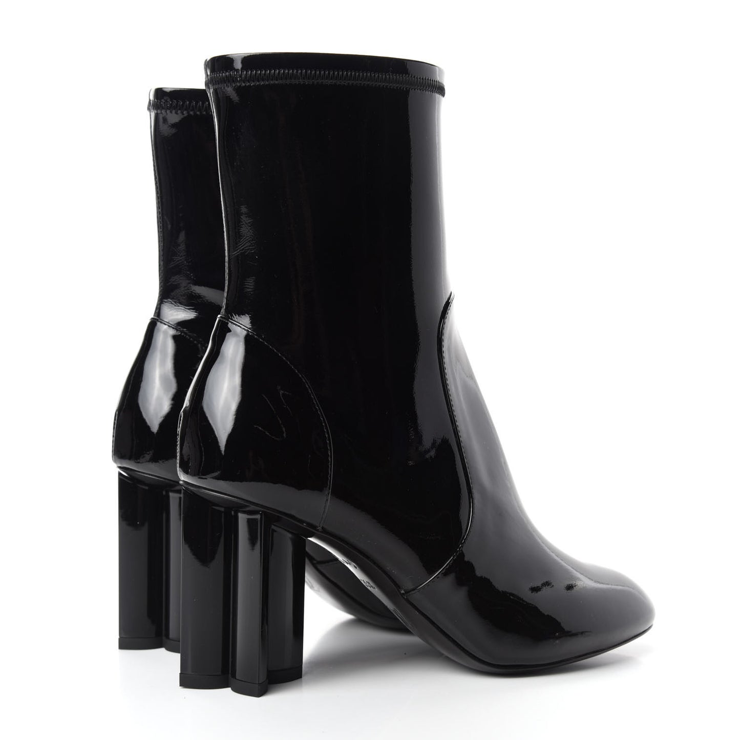 Patent Silhouette Ankle Boots 35.5 Black