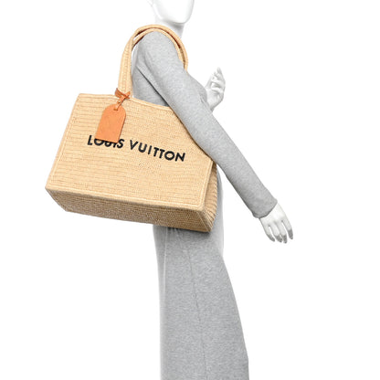 Louis Vuitton Raffia Summer Shopper Tote MM 2 of 12