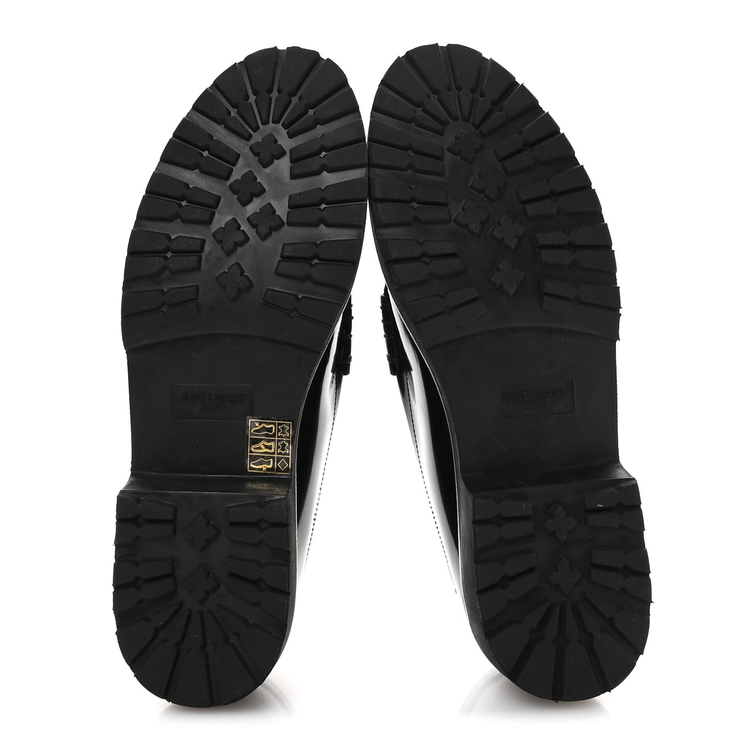 Saint Laurent Glazed Calfskin Chunky Le Loafer Penny Slippers 38 Black 6 of 8