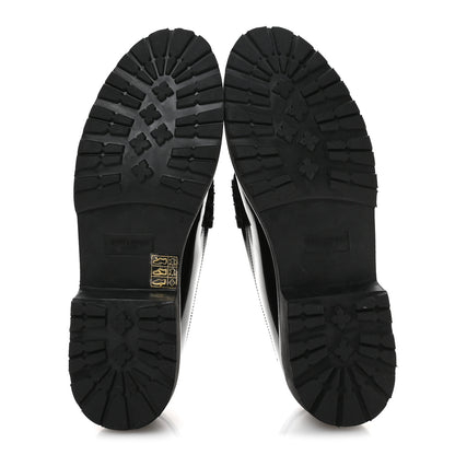 Saint Laurent Glazed Calfskin Chunky Le Loafer Penny Slippers 38 Black 6 of 8
