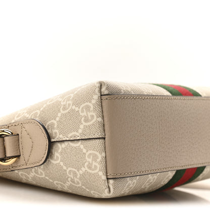 Gucci GG Supreme Monogram Textured Dollar Calfskin Web Small Ophidia Dome Shoulder Beige Mystic White Oatmeal 9 of 10