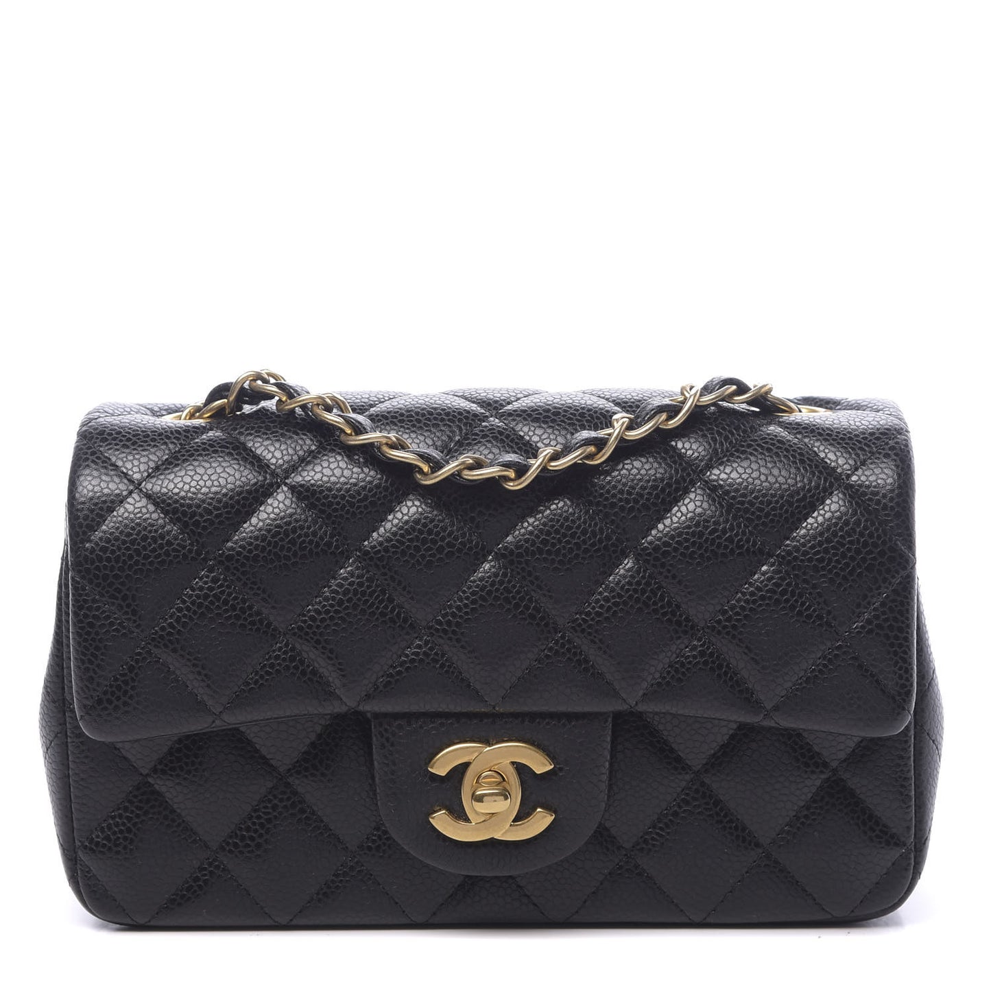 Caviar Quilted Mini Rectangular Flap Black