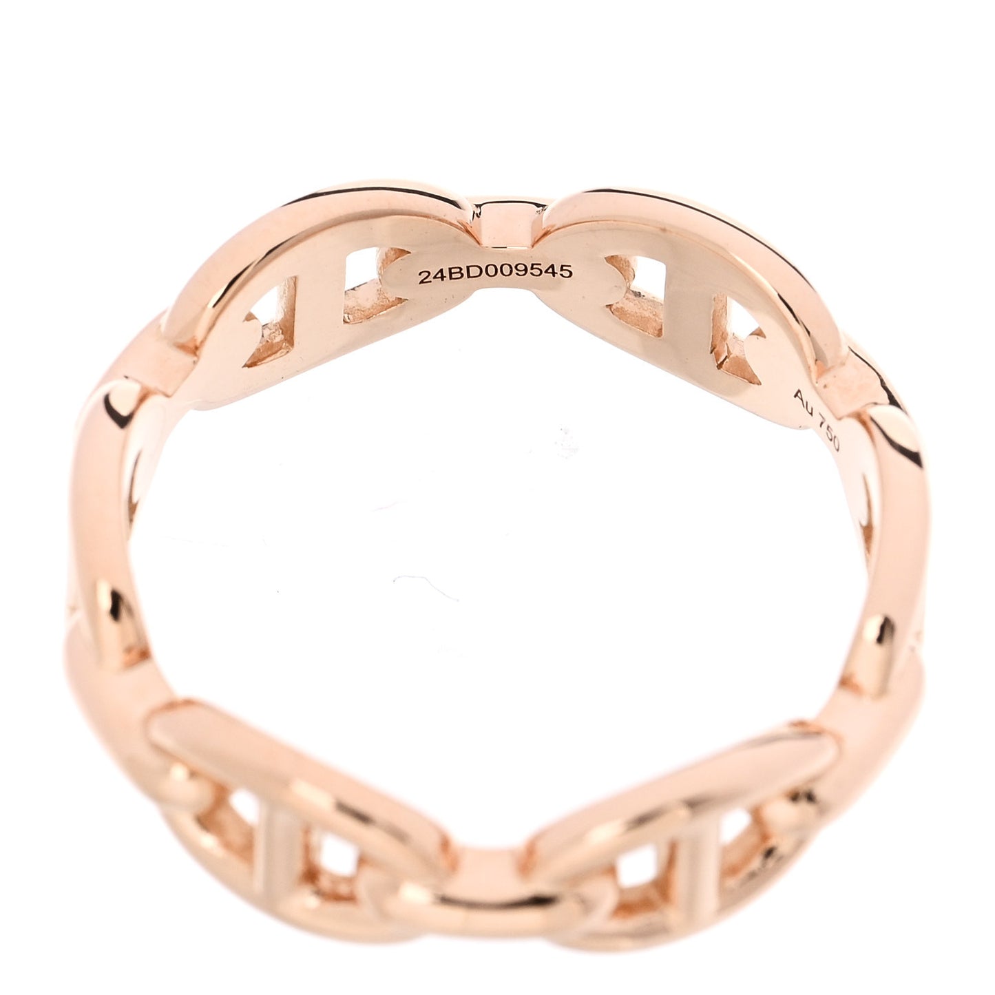 18K Rose Gold PM Chaine d'Ancre Enchainee Ring 53 6.5