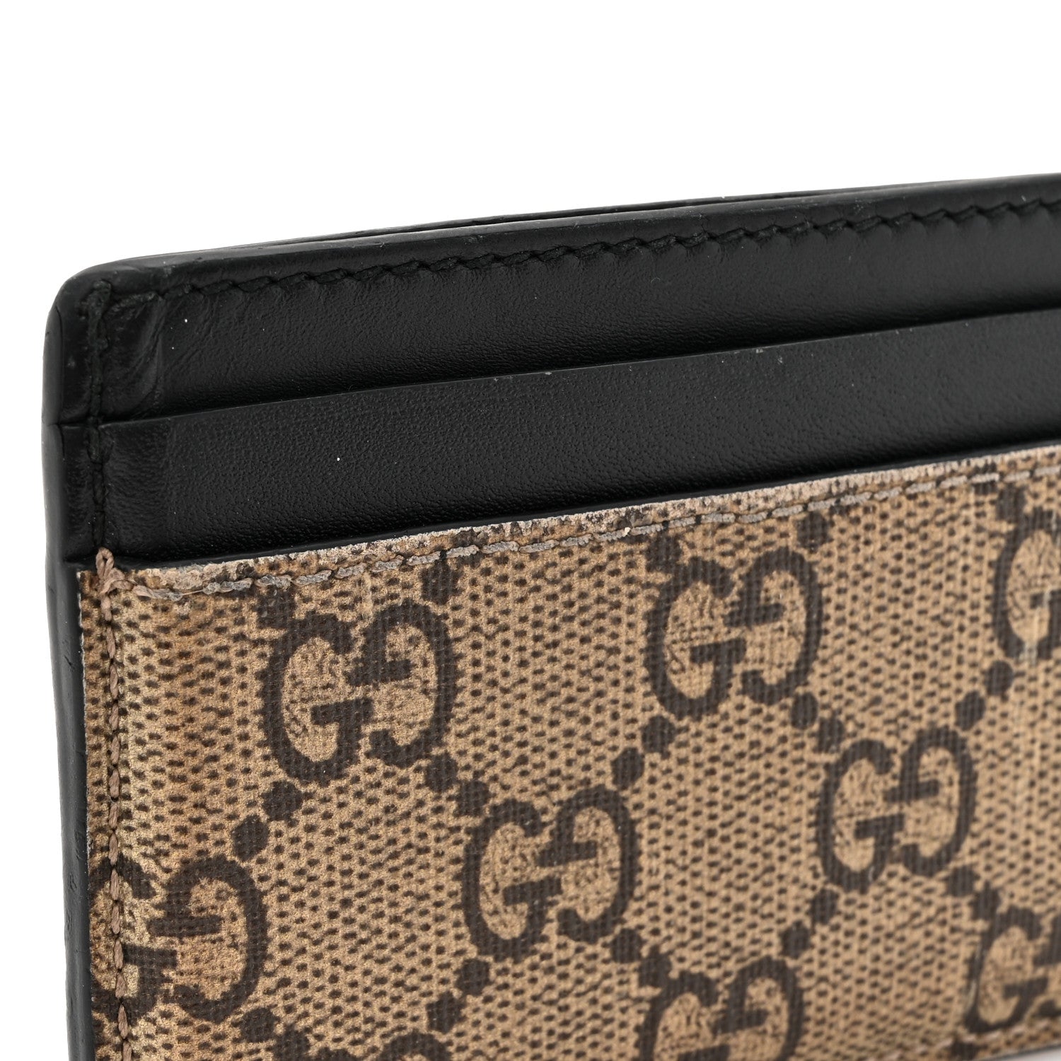 Gucci GG Supreme Monogram Kingsnake Card Holder Beige Black 11 of 12