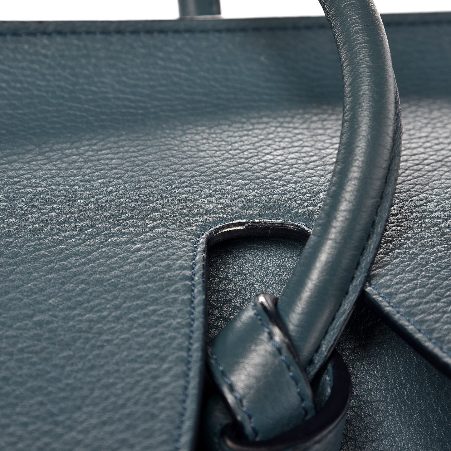Grained Calfskin Small Tie Knot Tote Denim