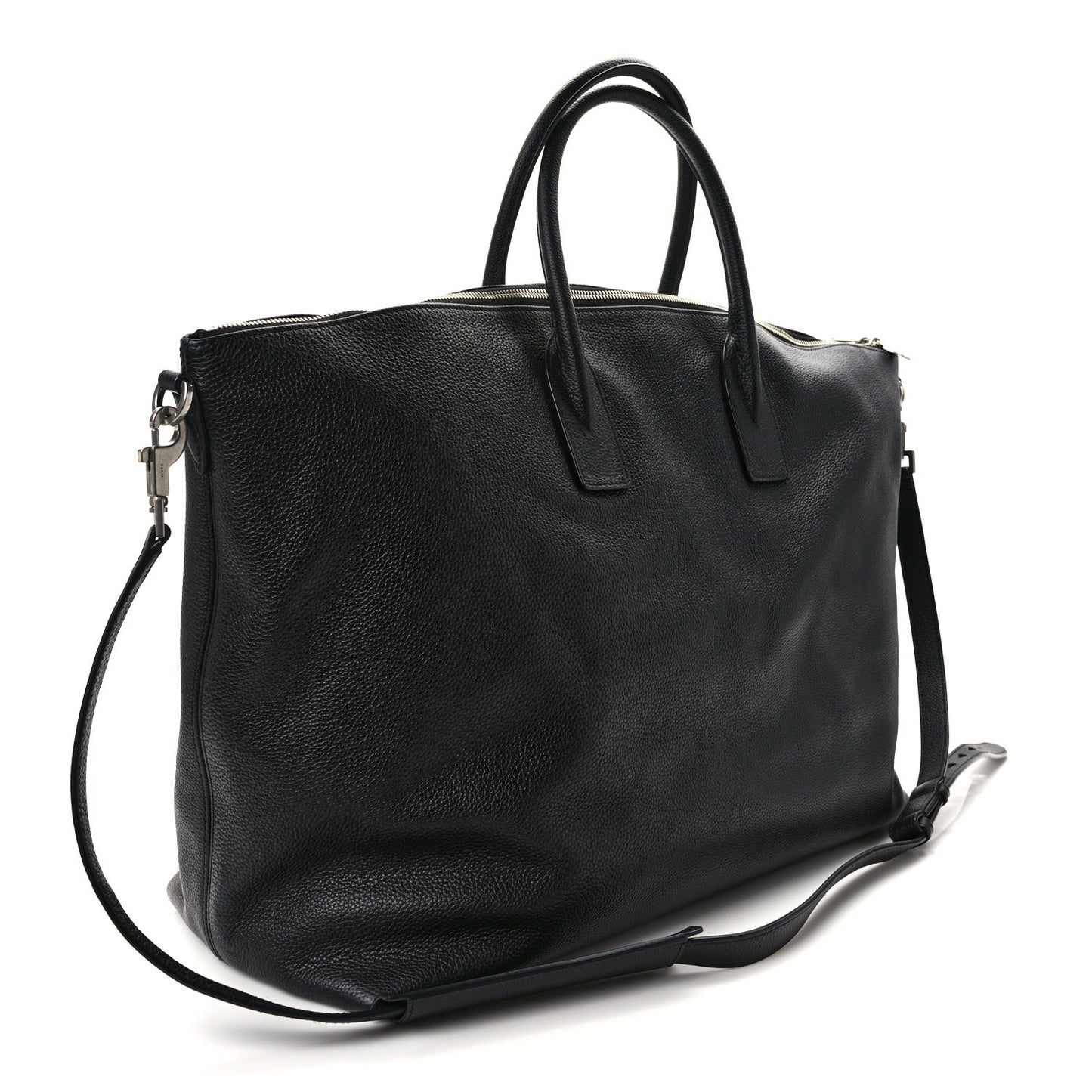 Grained Calfskin Giant Bowling Bag Black