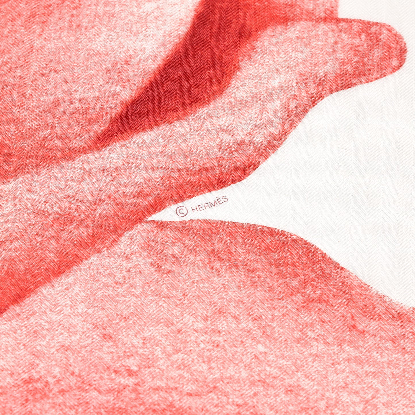 Cashmere Silk Une Rose Pour Alma Shawl 140 White Rouge Bordeaux