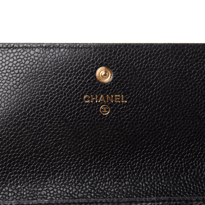 Chanel Caviar Quilted Large Gusset Flap Wallet Black 6 of 9